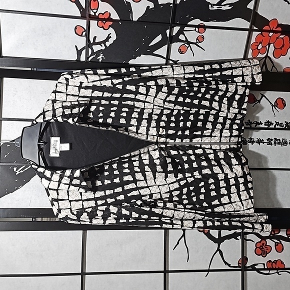 Joseph Ribkoff Checkered Graphic Print Full Zip Jacket Size 12 - Picture 2 of 7